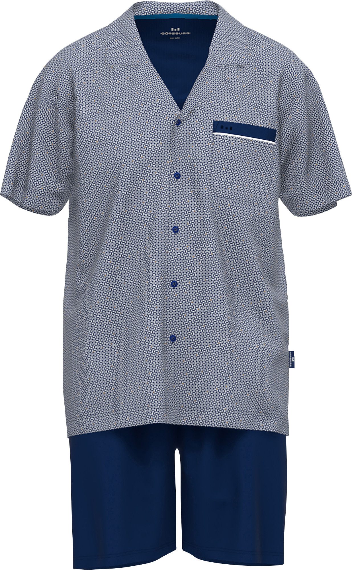GÖTZBURG Pyjama Herren-Shorty Single-Jersey gemustert günstig online kaufen