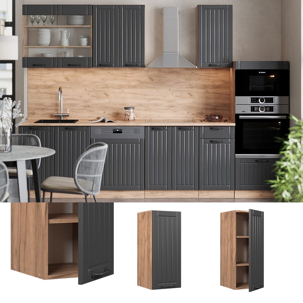 Vicco Hängeschrank Fame-Line, Dunkelgrau/Goldkraft Eiche, 30 günstig online kaufen