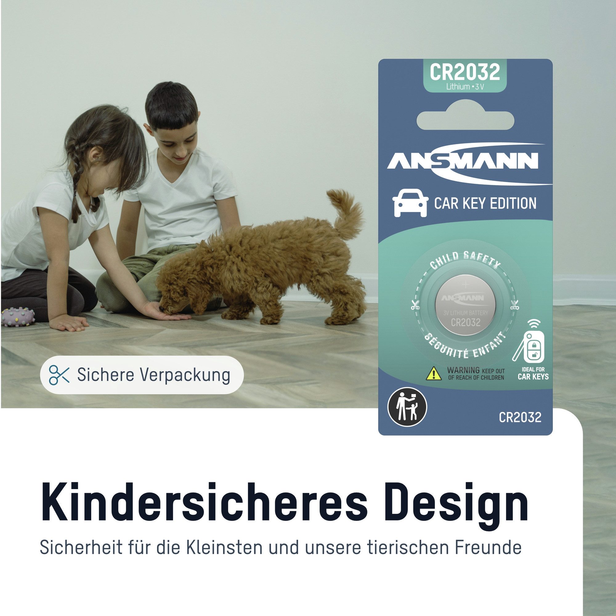 ANSMANN AG CR2032 Lithium Knopfzelle Batterie für Autoschlüssel Funkschlüssel Knopfzelle