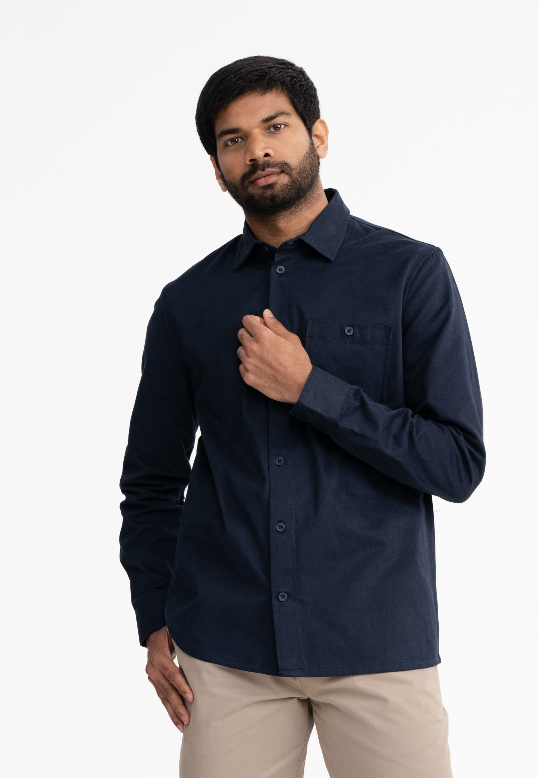 MELA Langarmhemd Twill Hemd Style ASHUTOSH clean