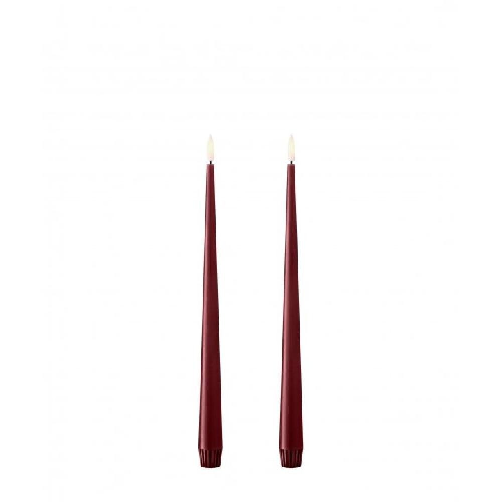 ester & erik LED-Kerze LED Spitzkerze Taper Candle Deep Wine (30cm) (2-teilig)