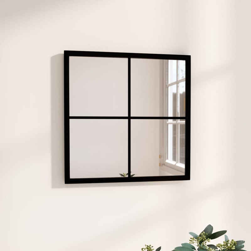 vidaXL Spiegel Wandspiegel Schwarz 40x40 cm Metall (1-St)