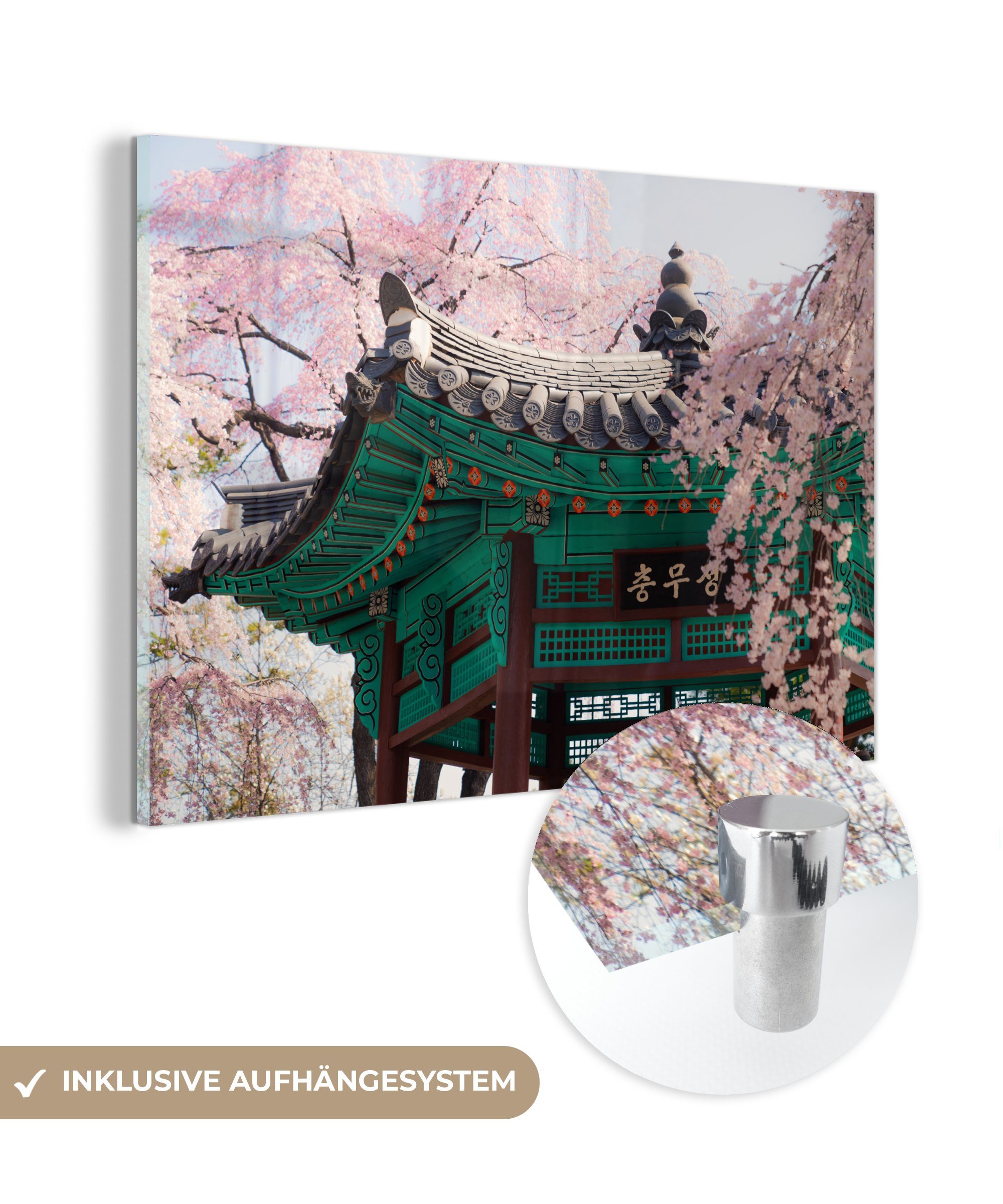 Acrylglasbilder Korea, - Pavillon Wohnzimmer Bäume St), - Acrylglasbild Schlafzimmer MuchoWow & (1