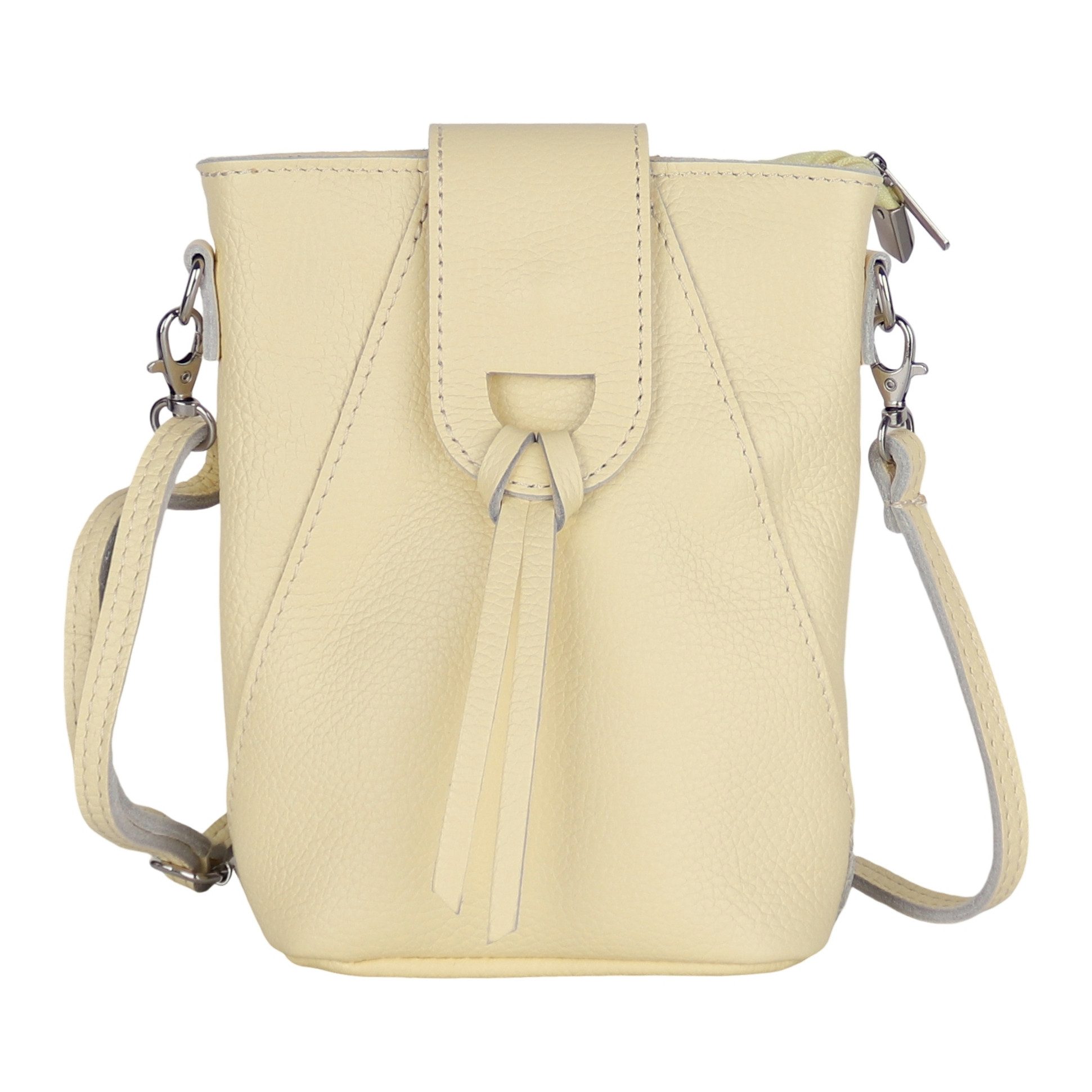 MIRROSI Umhängetasche Damen Crossbody Bag, Echtleder Made In Italy, 14,5x19x6cm, 14,5x19x6cm