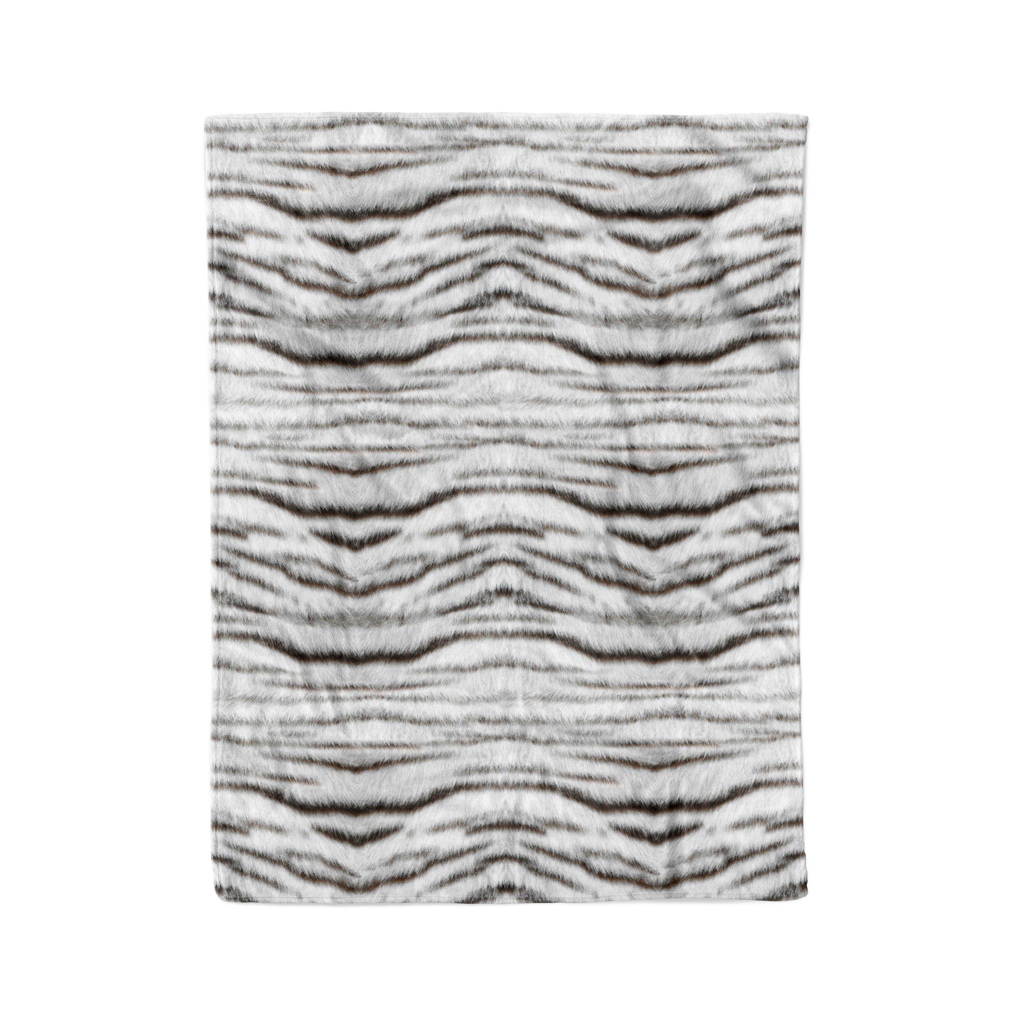 Wohndecke Siberian White Tijger Plaid 140x200 Grey 140x200, Heckett and Lane, Tagesdecke Kuscheldecke Schmusedecke