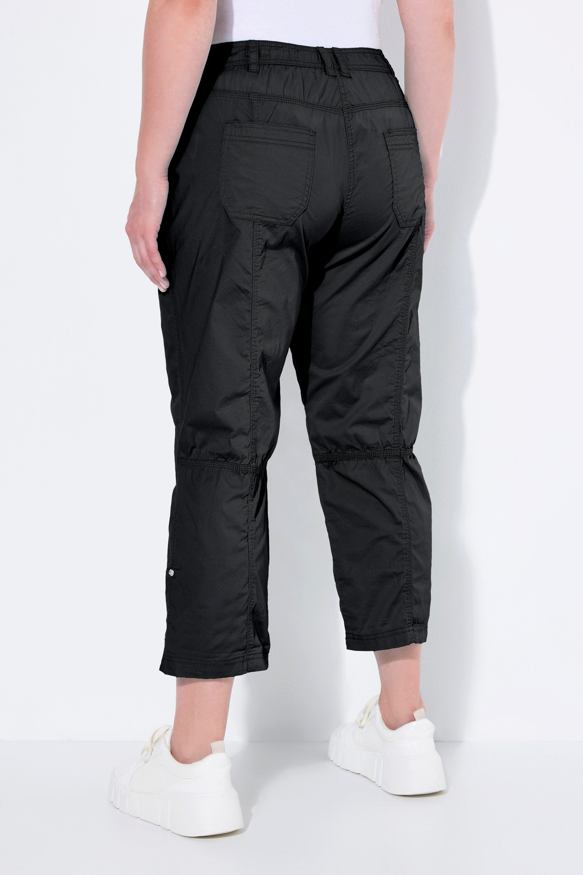 Ulla Popken Funktionshose 7/8-Cargohose Krempelriegel Komfortbund