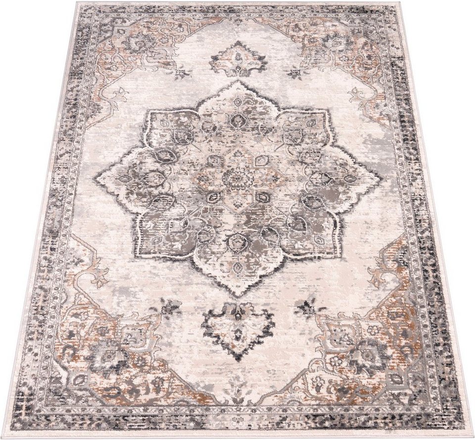 Teppich Foggia 773, Paco Home, rechteckig, Höhe: 12 mm, Kurzflor, Mandala  Muster, Orient Optik, Traditionelles Design in modernen dezenten Farben | Kurzflor-Teppiche