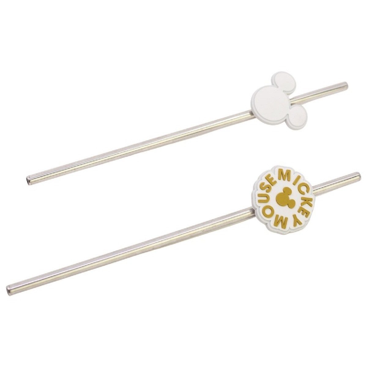 Disney Mickey Mouse Trinkhalme Strohhalm Trinkhalm aus Edelstahl 2er Set für Kinder und Erwachsene, (2-tlg)