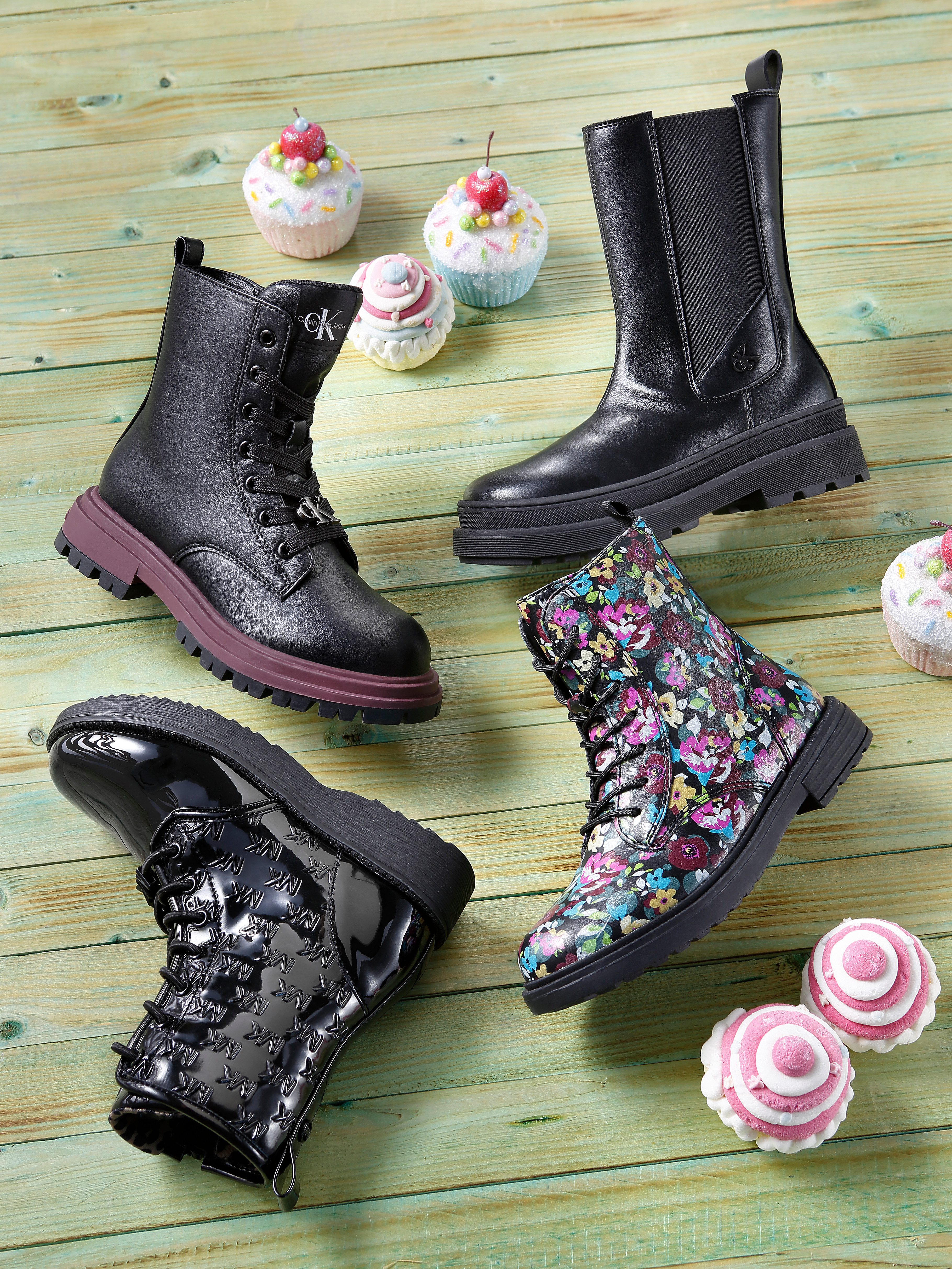 Geox J ECLAIR GIRL D Schnürboots Schnürstiefel, Boots mit Blockabsatz