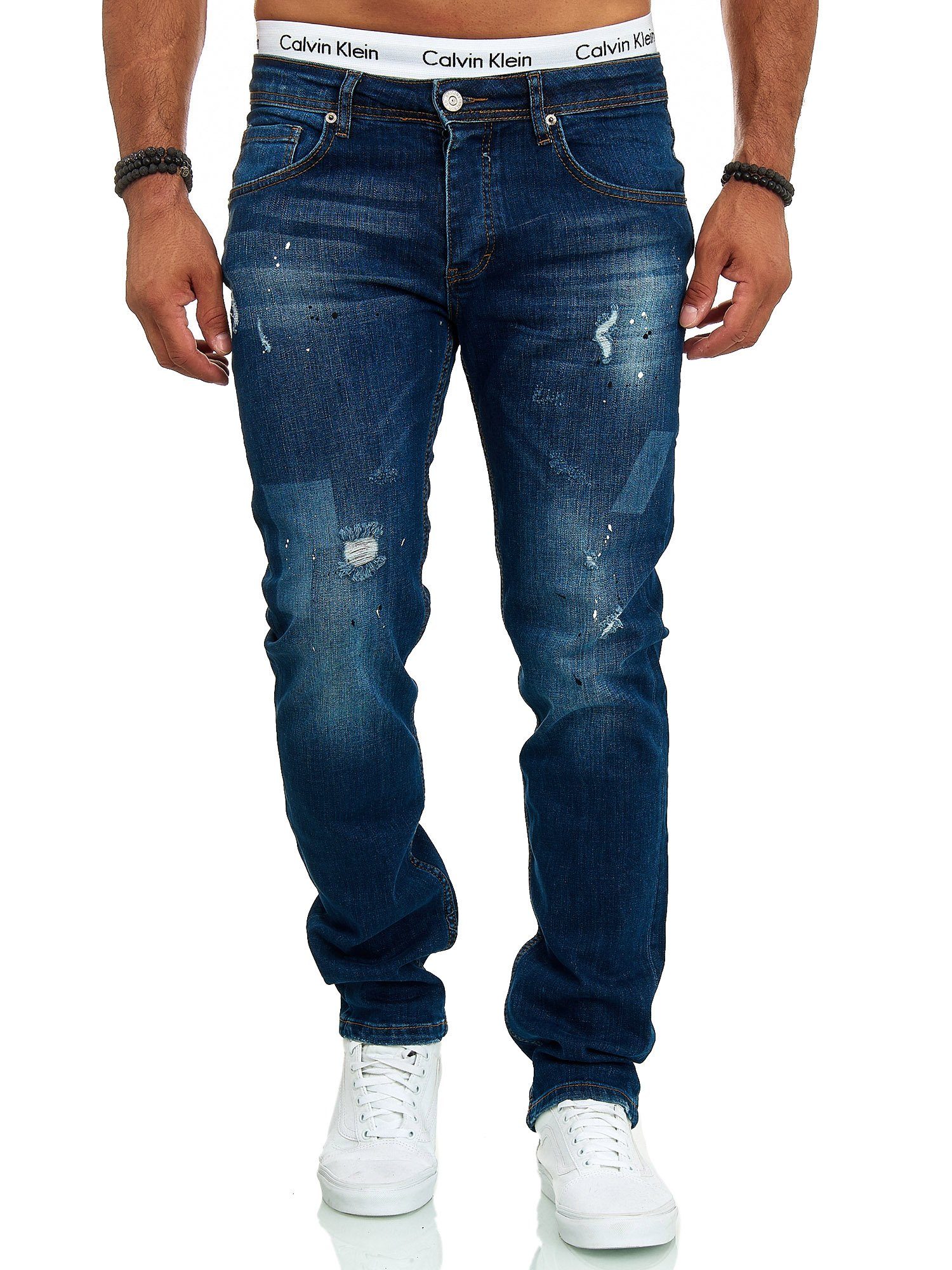 OneRedox Straight-Jeans J-700C (Jeanshose Designerjeans Bootcut, 1-tlg) Freizeit Business Casual Blau 711