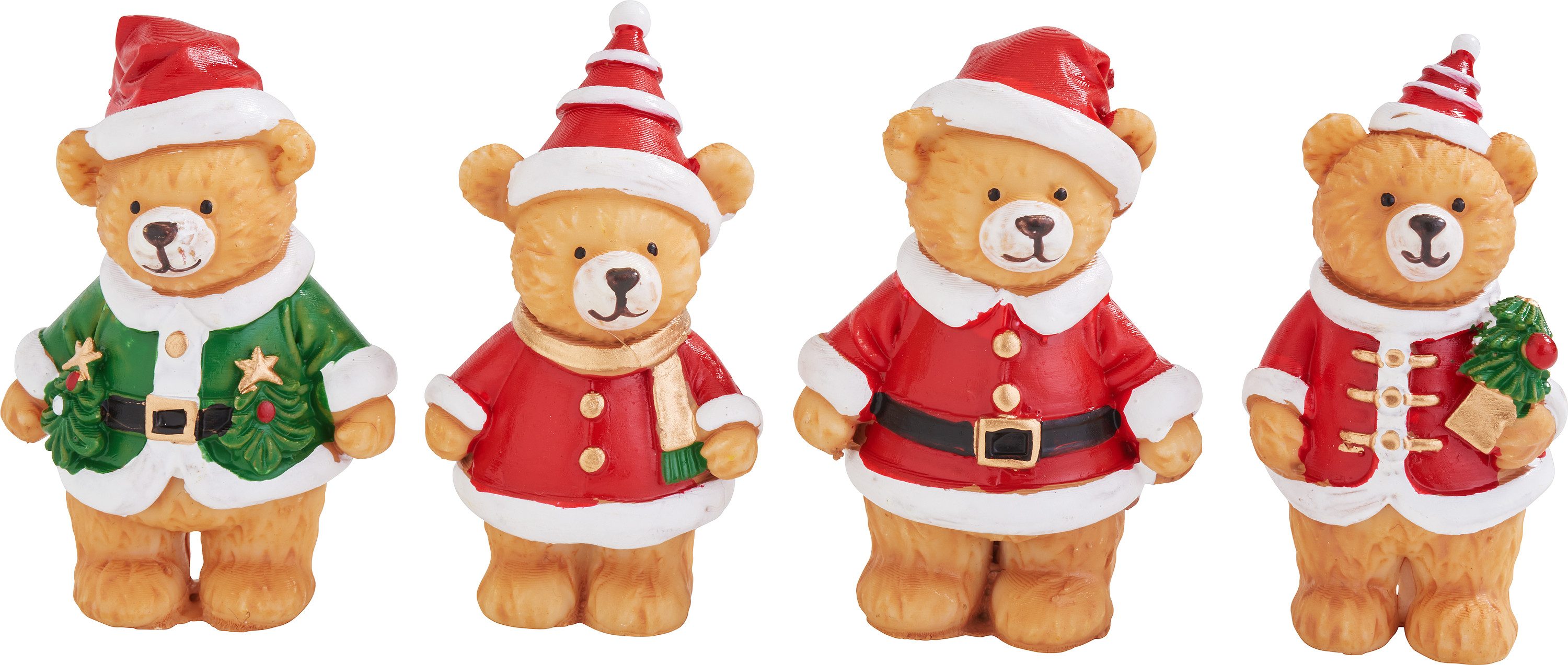 VBS Dekofigur Miniaturen Weihnachtsbären, 4er-Set