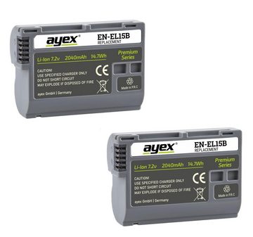 ayex Batteriegriff Batteriegriff Nikon D7100 D7200 + 2x EN-EL15B + USB Dual-Ladegerät