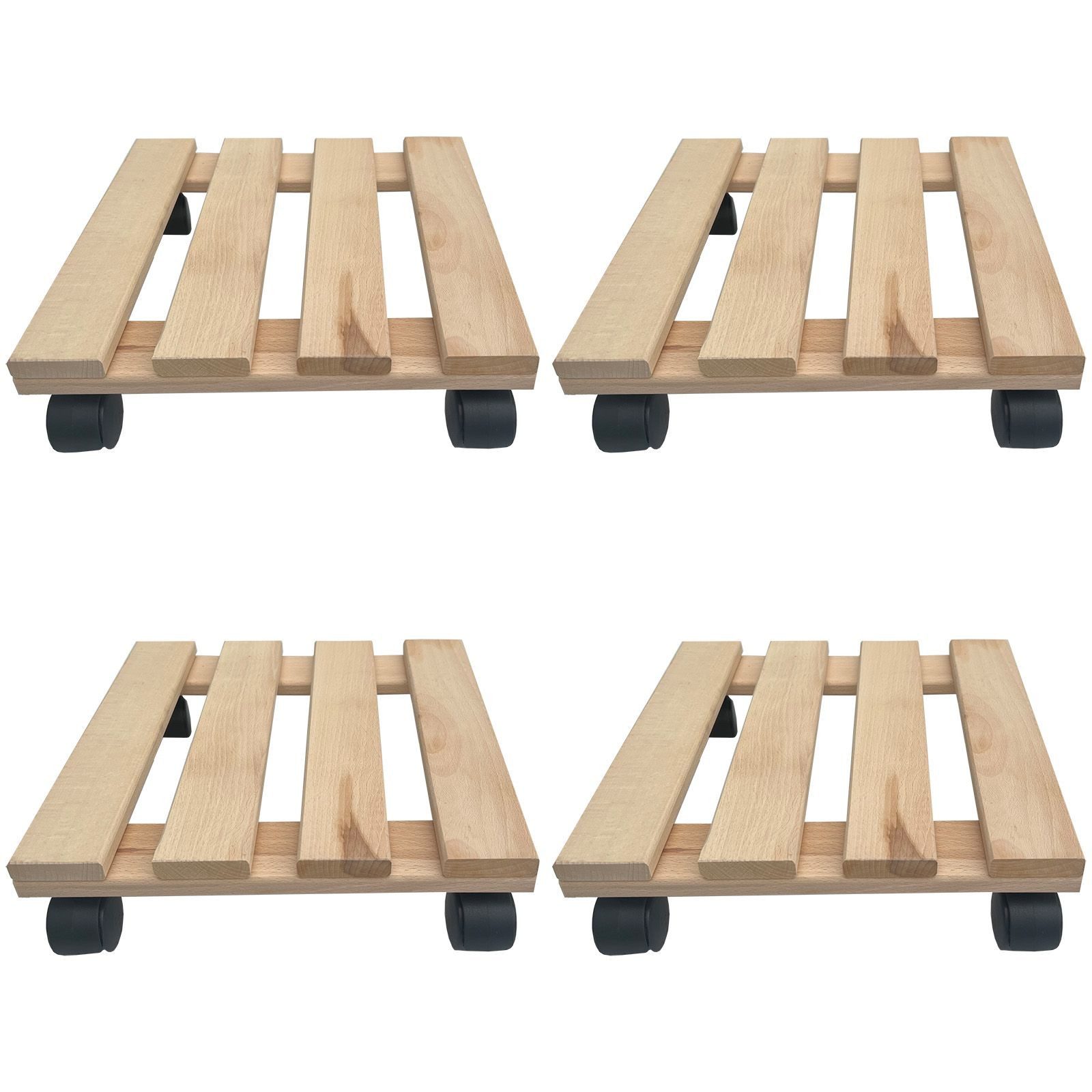 Hossi's Wholesale Pflanzenroller 4x Pflanzenroller Eckig 30cm 120 kg Blumentopf Untersetzer Rollbrett