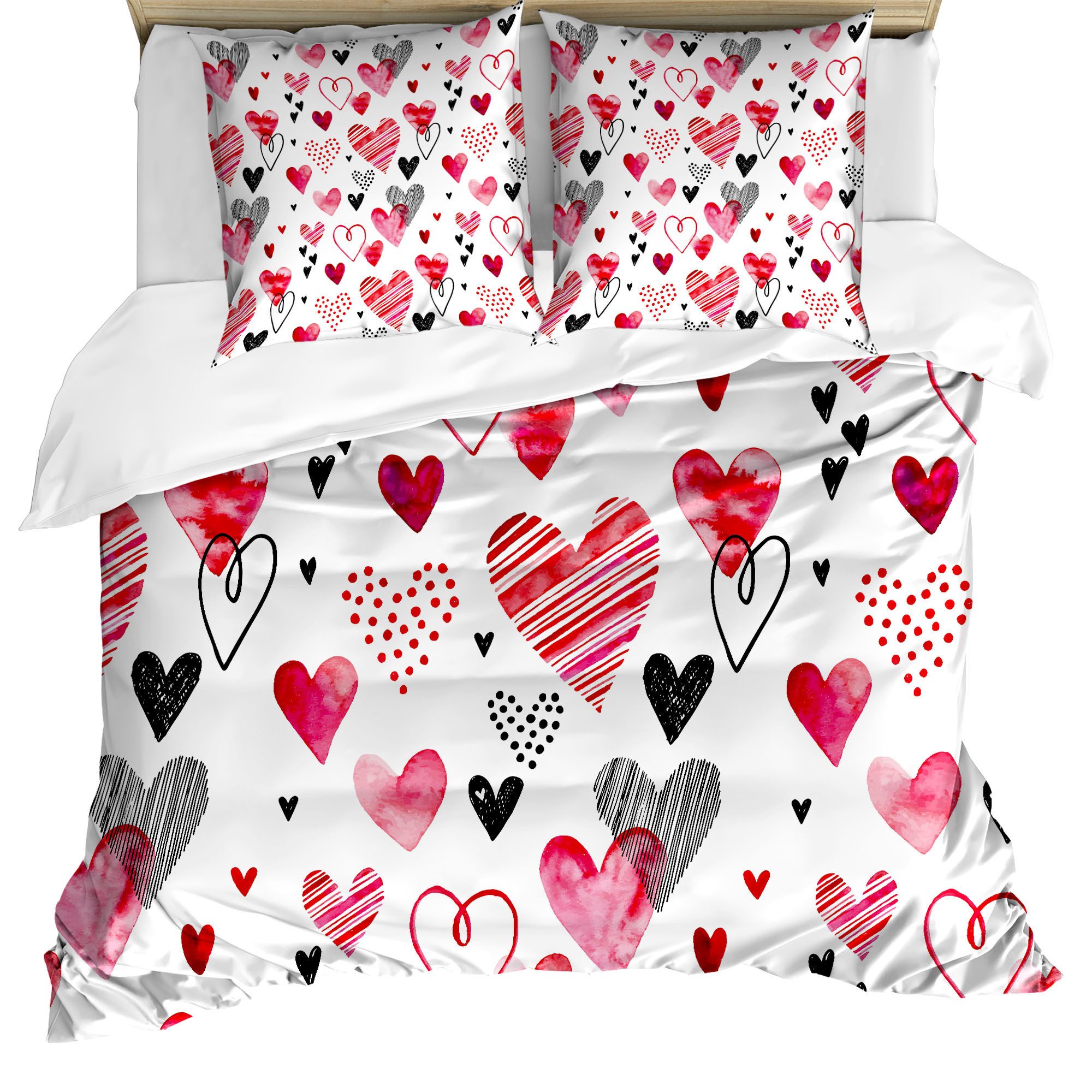 Abakuhaus Постельное белье Milbensicher Всеrgiker geeignet mit Kissenbezügen, Microfaser, Valentine Verschiedene Herz-Shapes