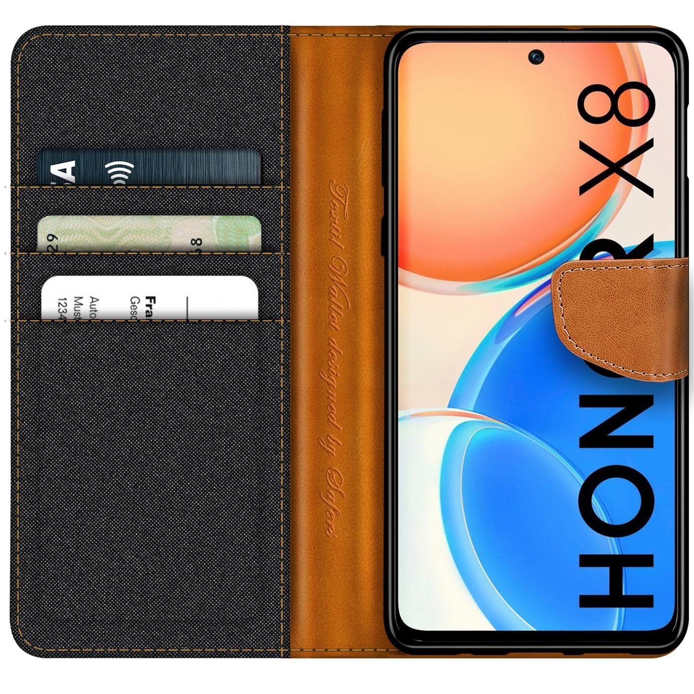 CoolGadget Handyhülle Flip Case Wallet Cover Book Tasche für Honor X8 6,7 Zoll, Handy Tasche mit Kartenfach Book Schutzhülle