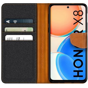 CoolGadget Handyhülle Denim Schutzhülle Flip Case für Honor X8 6,7 Zoll, Book Cover Handy Tasche Hülle für Honor X8 Klapphülle