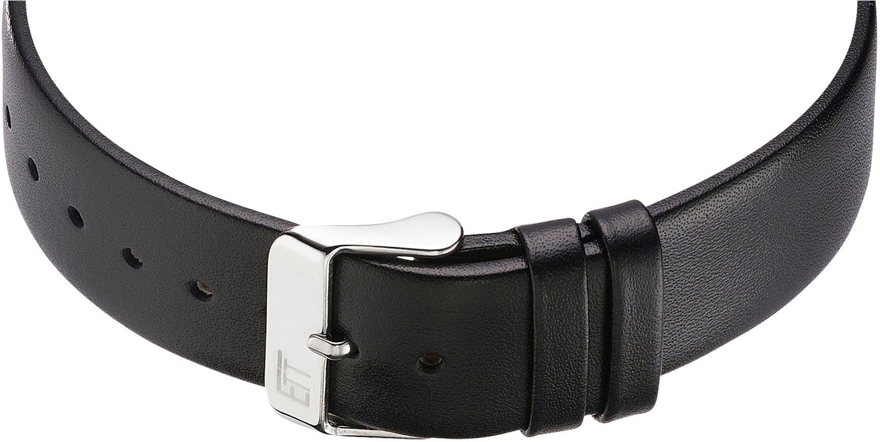 ETT Funkuhr Station Watch ELS-11581-11L, Armbanduhr, Damenuhr, Solar, Lederarmband