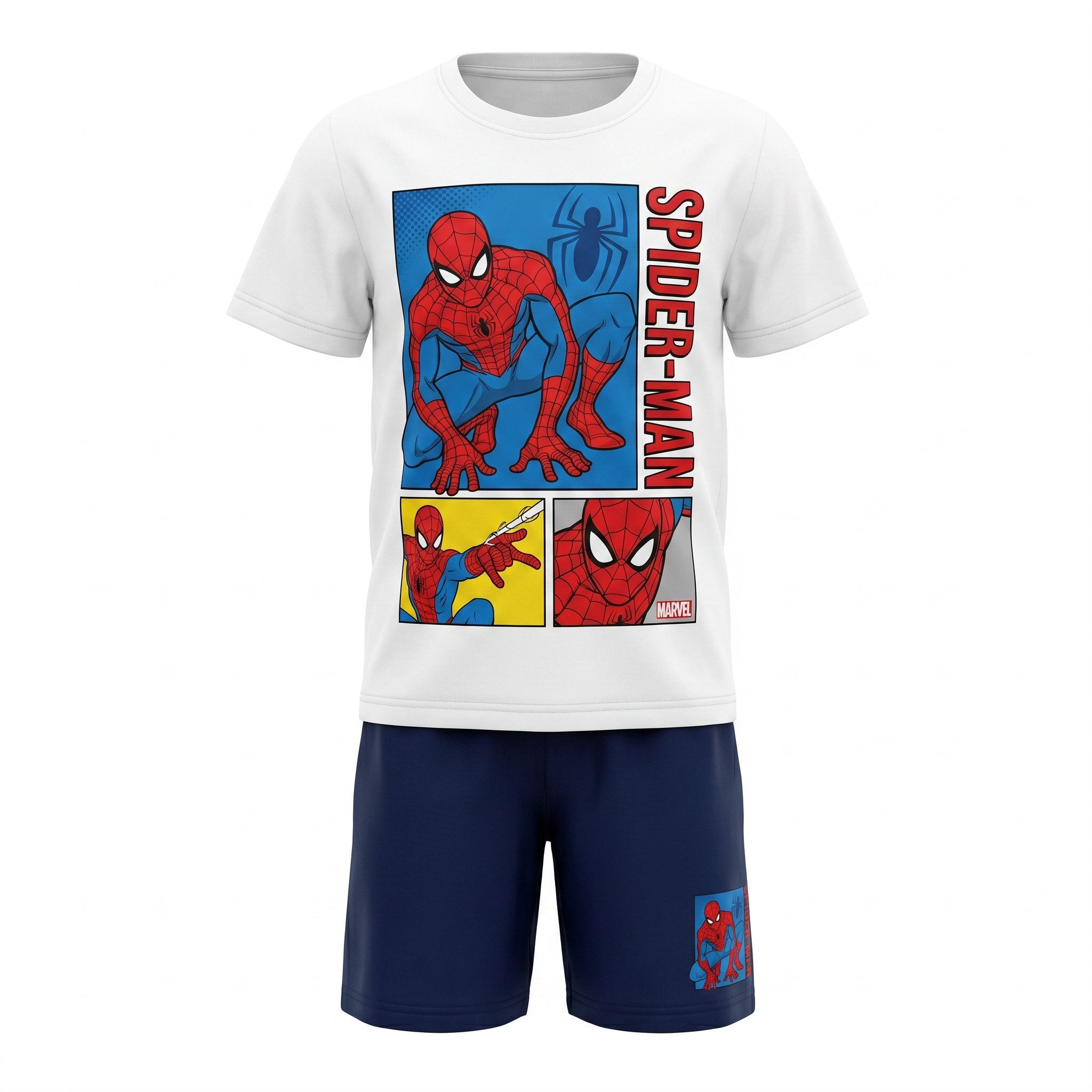 MARVEL Schlafanzug Marvel Spiderman Jungen Kinder Pyjama kurz Gr. 104 bis 134, Baumwolle