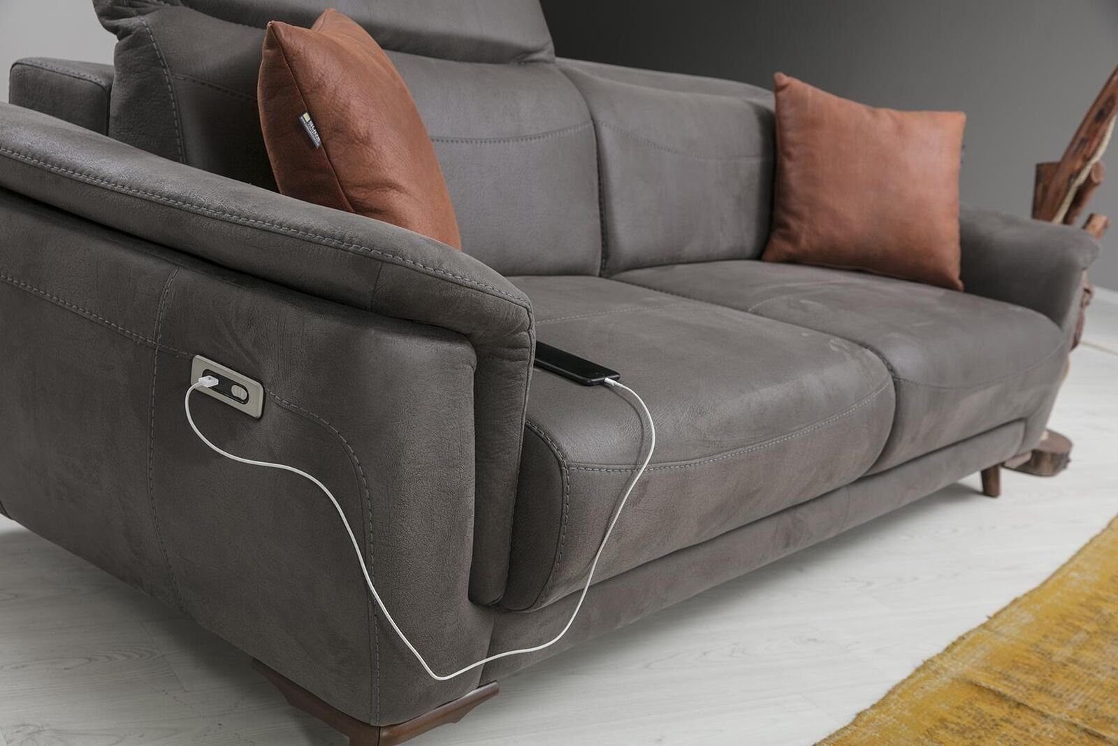 3-Sitzer JVmoebel in Teile, Made Polstermöbel, Sofa 1 Wohnzimmer Couch Sitzmöbel Europa Modern Luxus