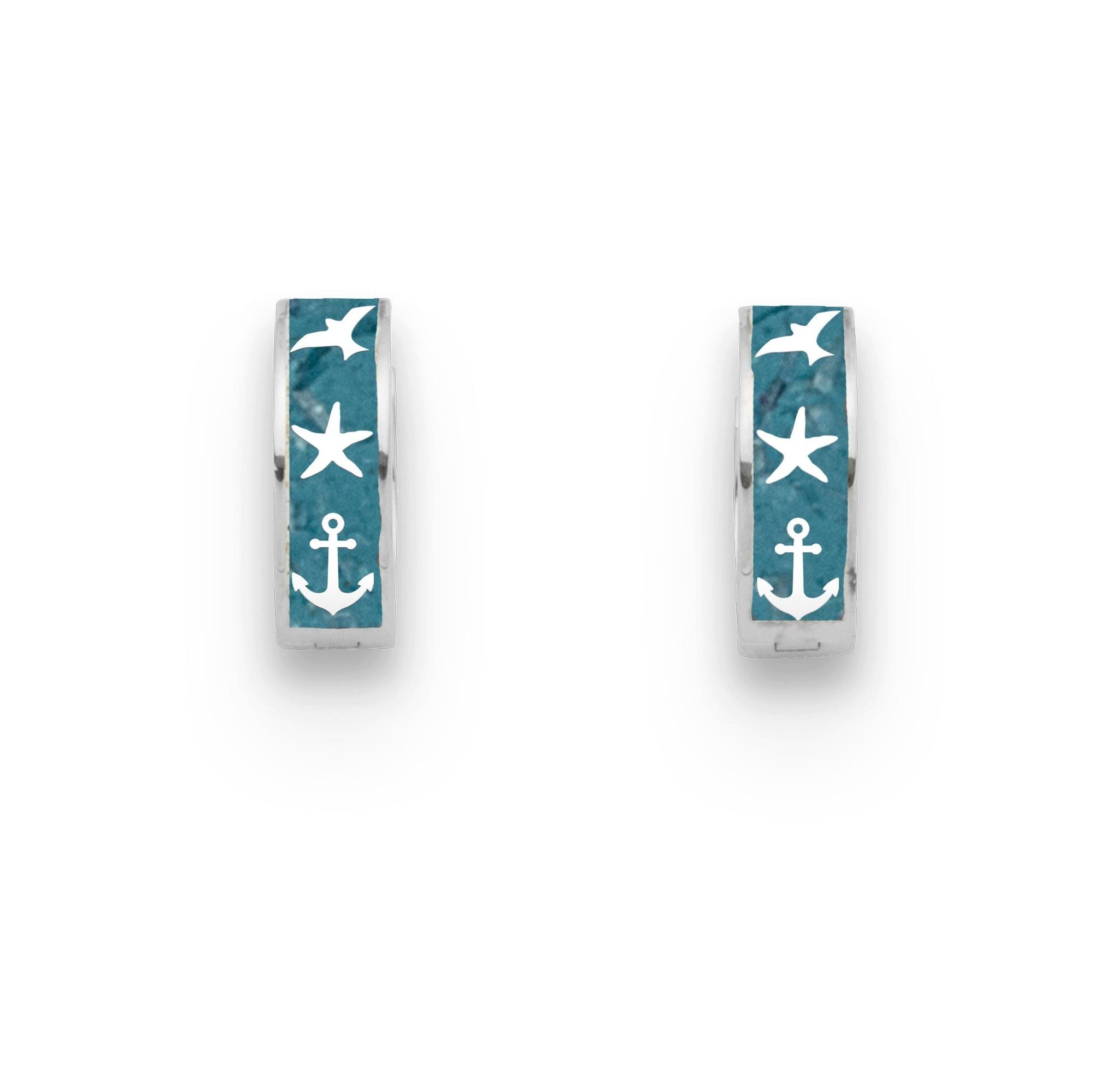 DUR Ohrring-Set DUR Schmuck: Ohrring, Creole "Maritim" mit blauem Steinsand, O5426