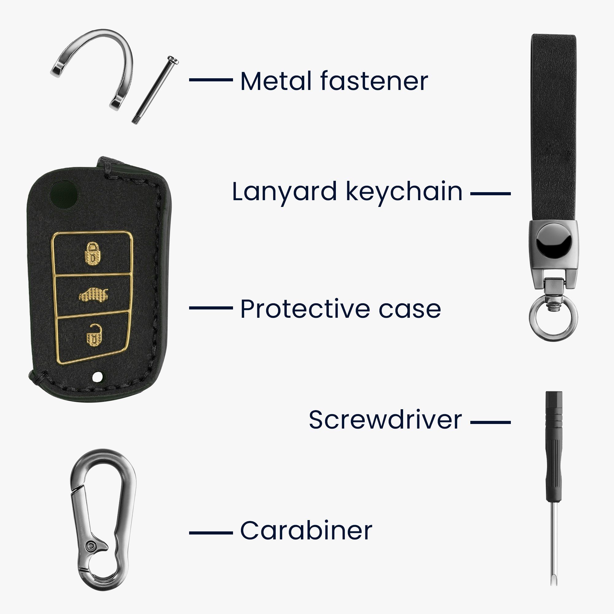 MK7, Case Schlüsselhülle kwmobile VW Hülle Cover Schlüssel Golf 7 Kunstleder Schlüsseltasche Autoschlüssel für