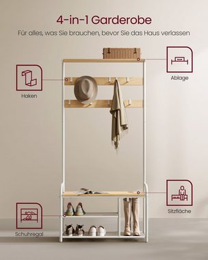 VASAGLE Garderobenständer Garderobe, mit Schuhregal, 85 x 30 x 180,5 cm