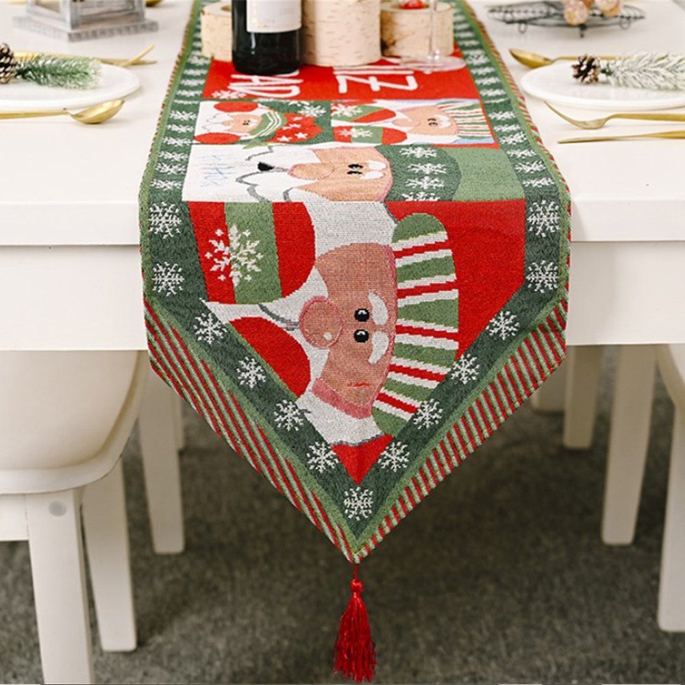 Dekorative Tischläufer Tischläufer Tischflagge Weihnachten Tischdecke Weihnachten für Party (1-tlg), Adventskalender Weihnachten Geschenk für Kinder