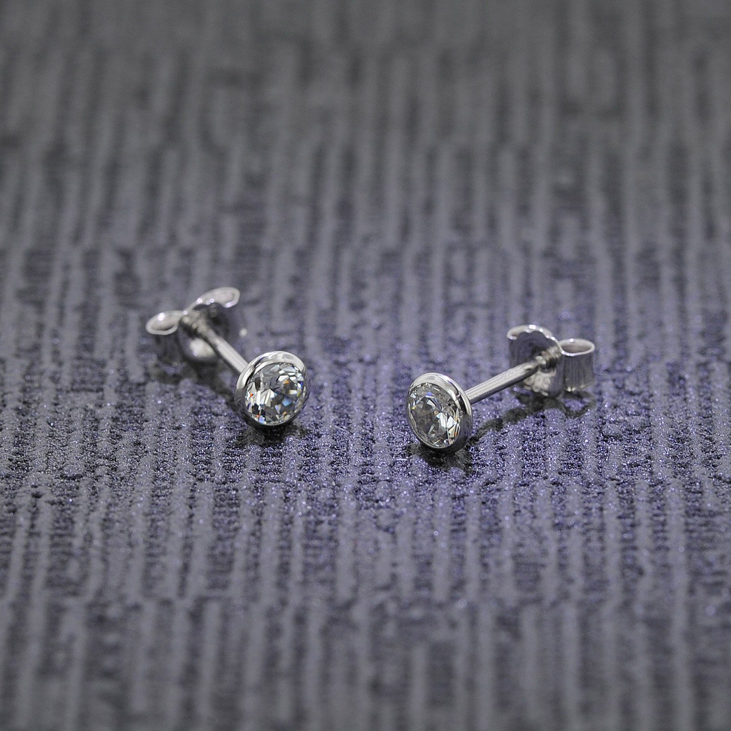 trendor Paar Ohrstecker für 585 Weißgold 14 Karat 4,5 mm günstig online kaufen