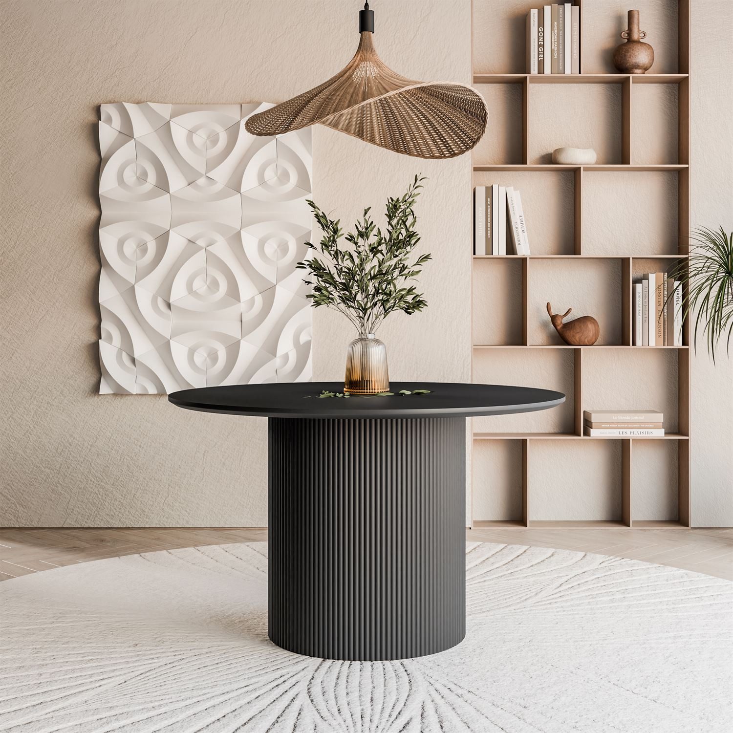 Lookway Esstisch OVI Runder Tisch mit geriffeltem Gestell (1x Tisch), Durch günstig online kaufen