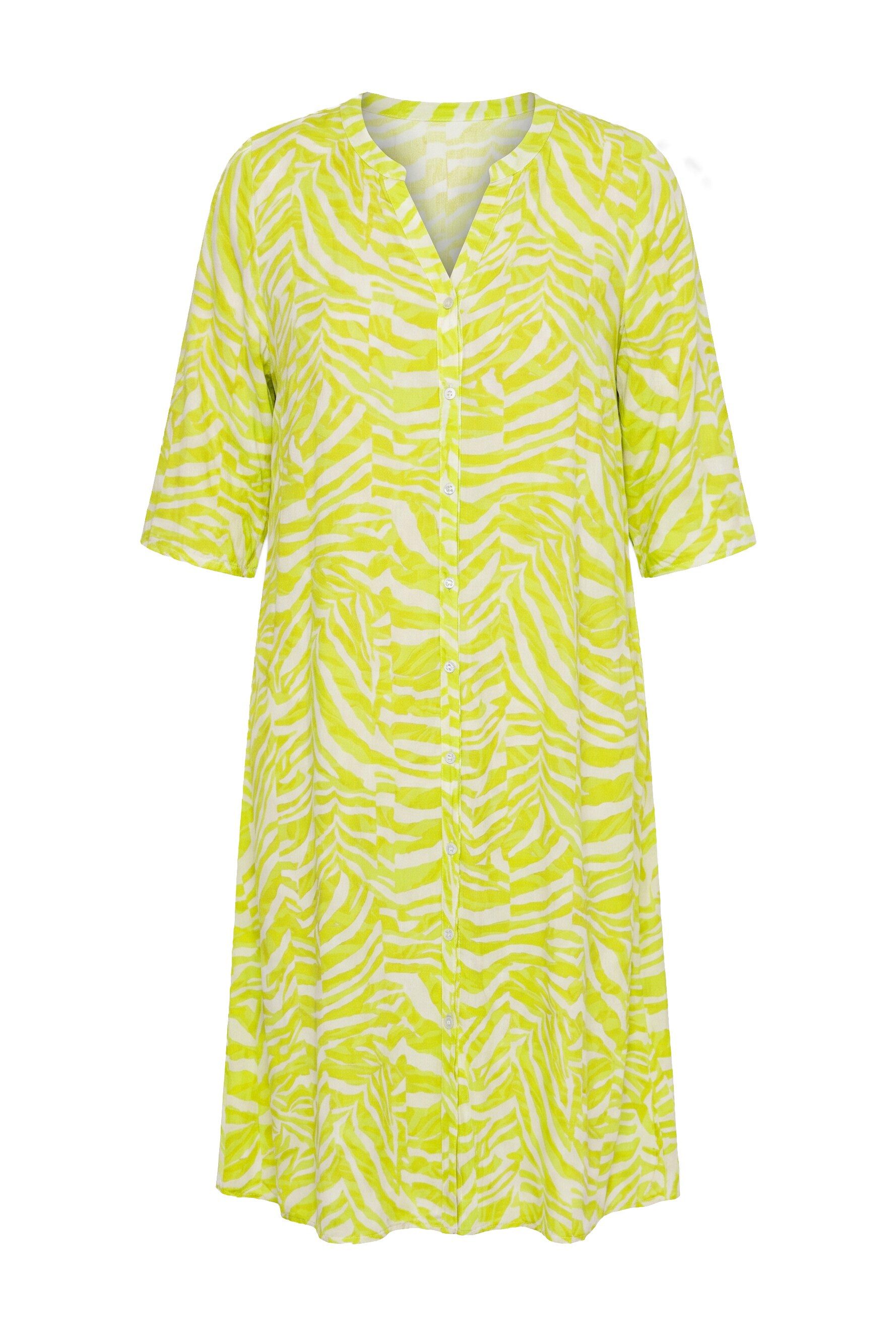 Jerseykleid Kleid A-Linie Krepp Animalmuster 3/4-Ballonärmel