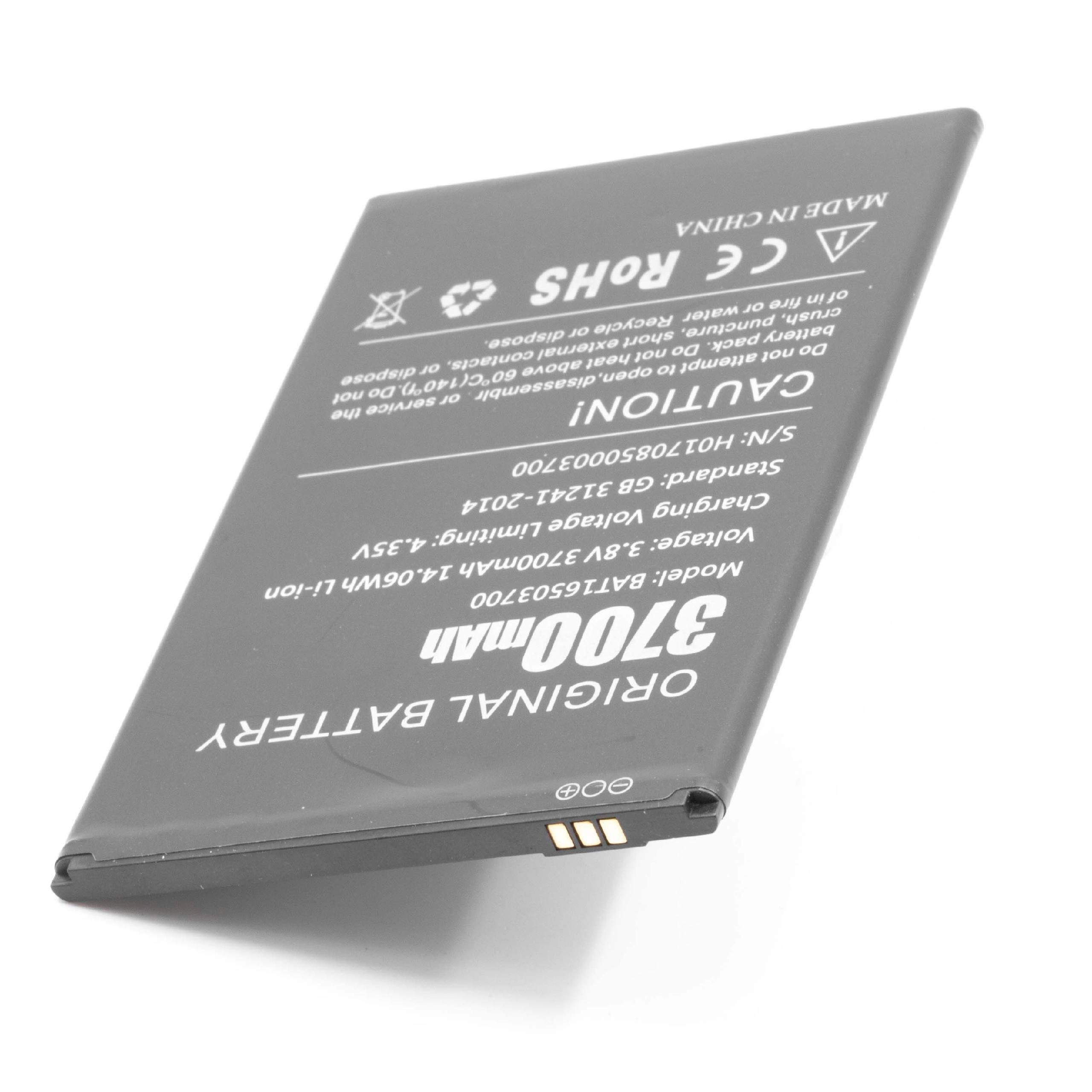 vhbw kompatibel mit Doogee X7, (3,8 V) 3700 X7 Pro Smartphone-Akku mAh Li-Ion