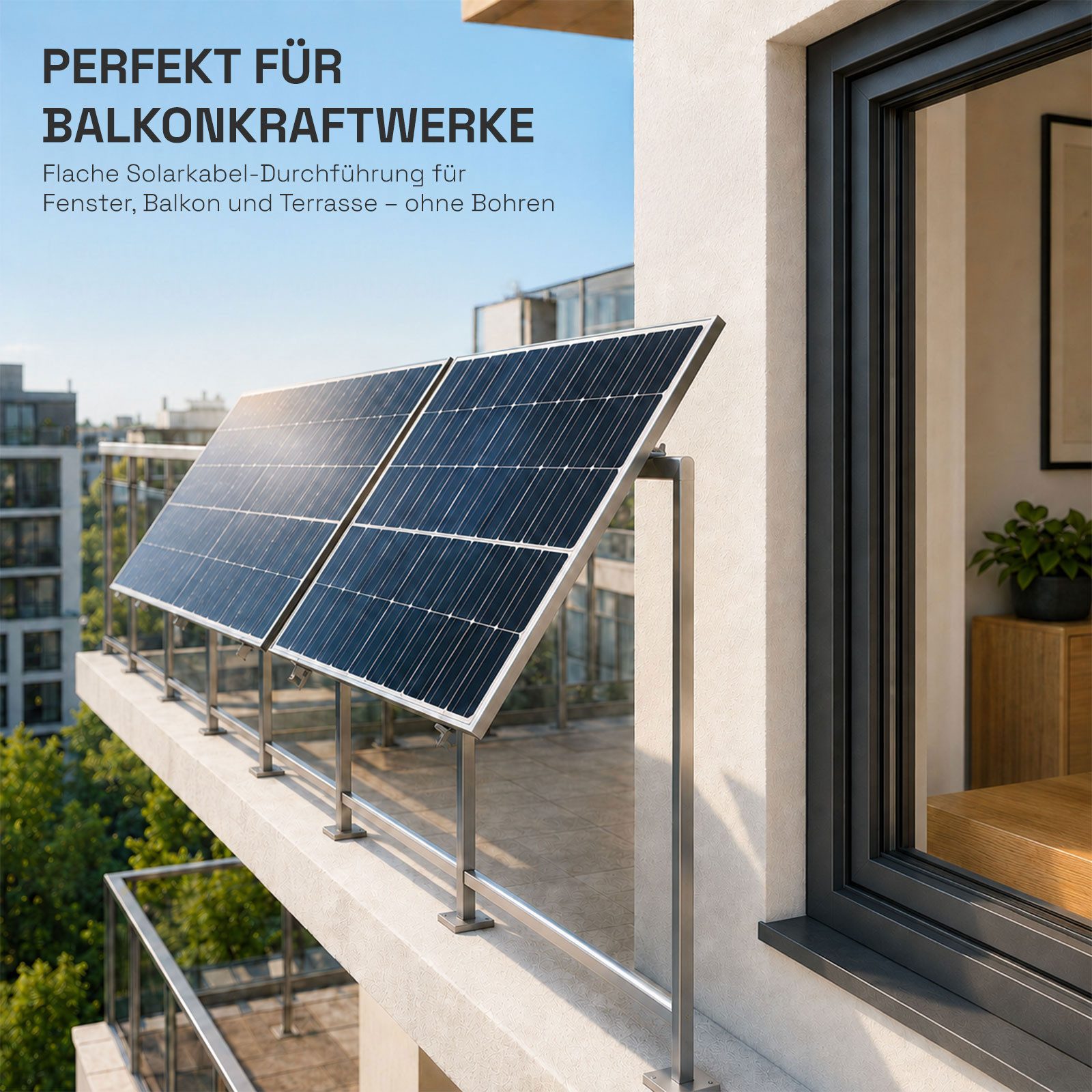 HB-DIGITAL 30cm PV Fensterdurchfuehrung 4mm2 1000V bis 30A rot Solarkabel, Solarstecker, (30 cm) – Bild 5 von 5