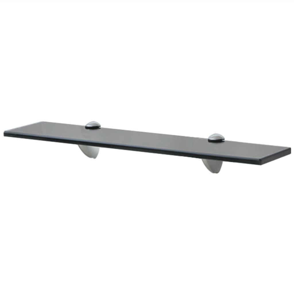 furnicato Wandregal Glas 50 x 10 cm Schwarz, 1-tlg., Belastbares Schweberegal mit Sicherheitsglas für dein Badezimmer