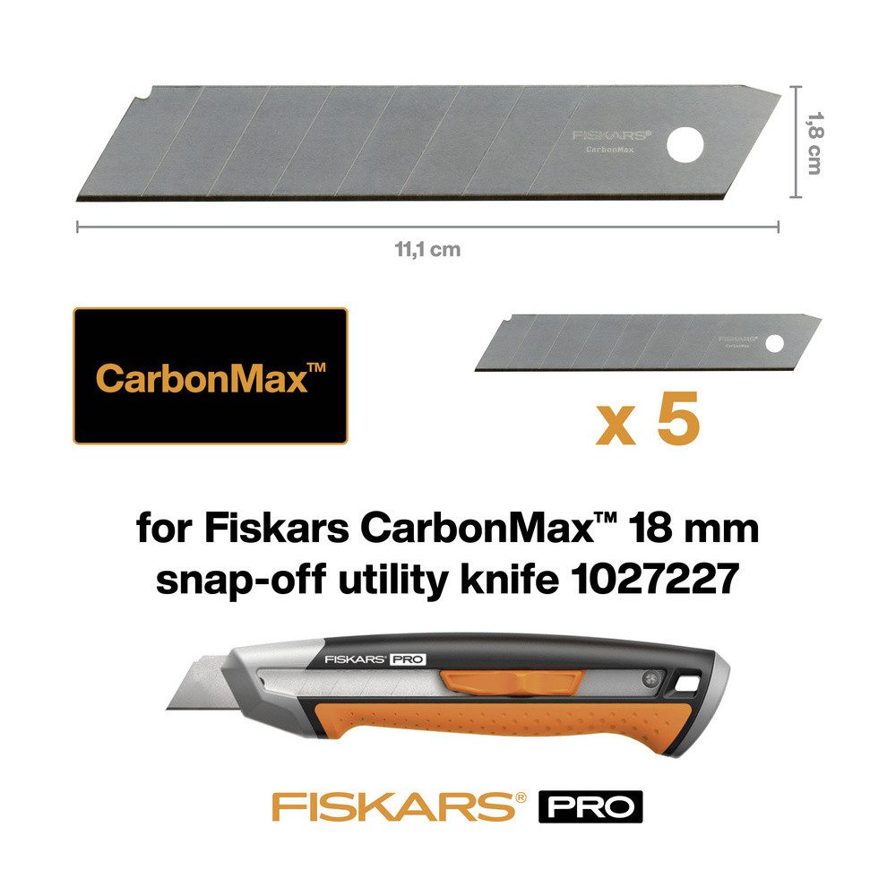 Fiskars Cuttermesser Fiskars 1027227 CarbonMax™ Cuttermesser, 18 mm 1 St.