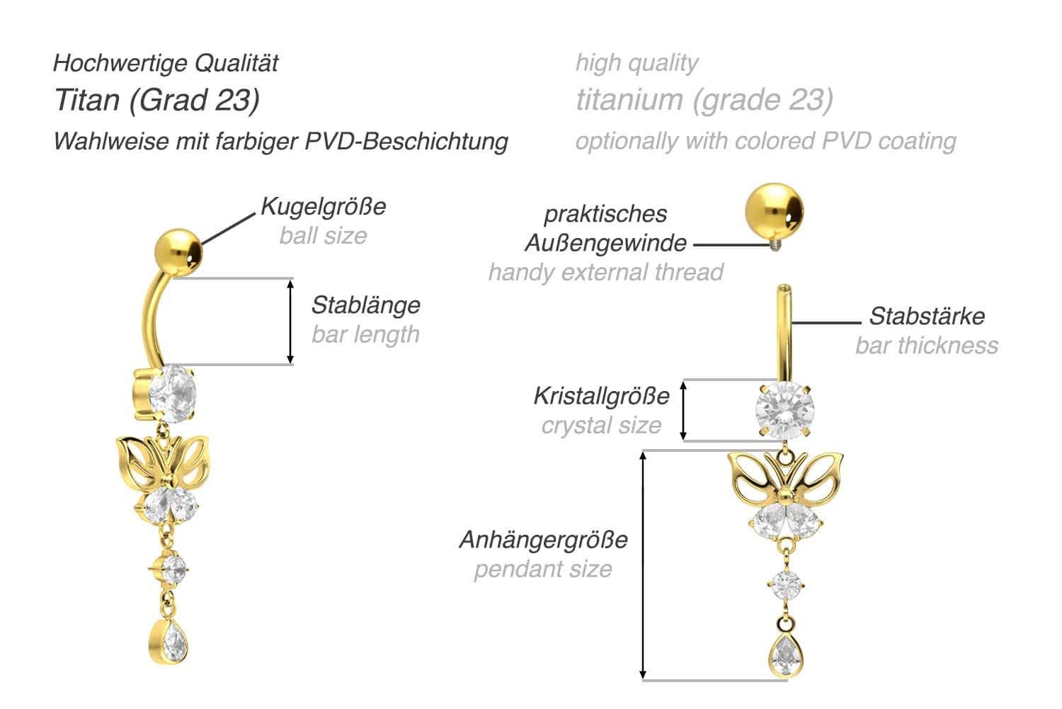 PIERCINGLINE Bauchnabelpiercing Titan Bananabell mit Innengewinde günstig online kaufen
