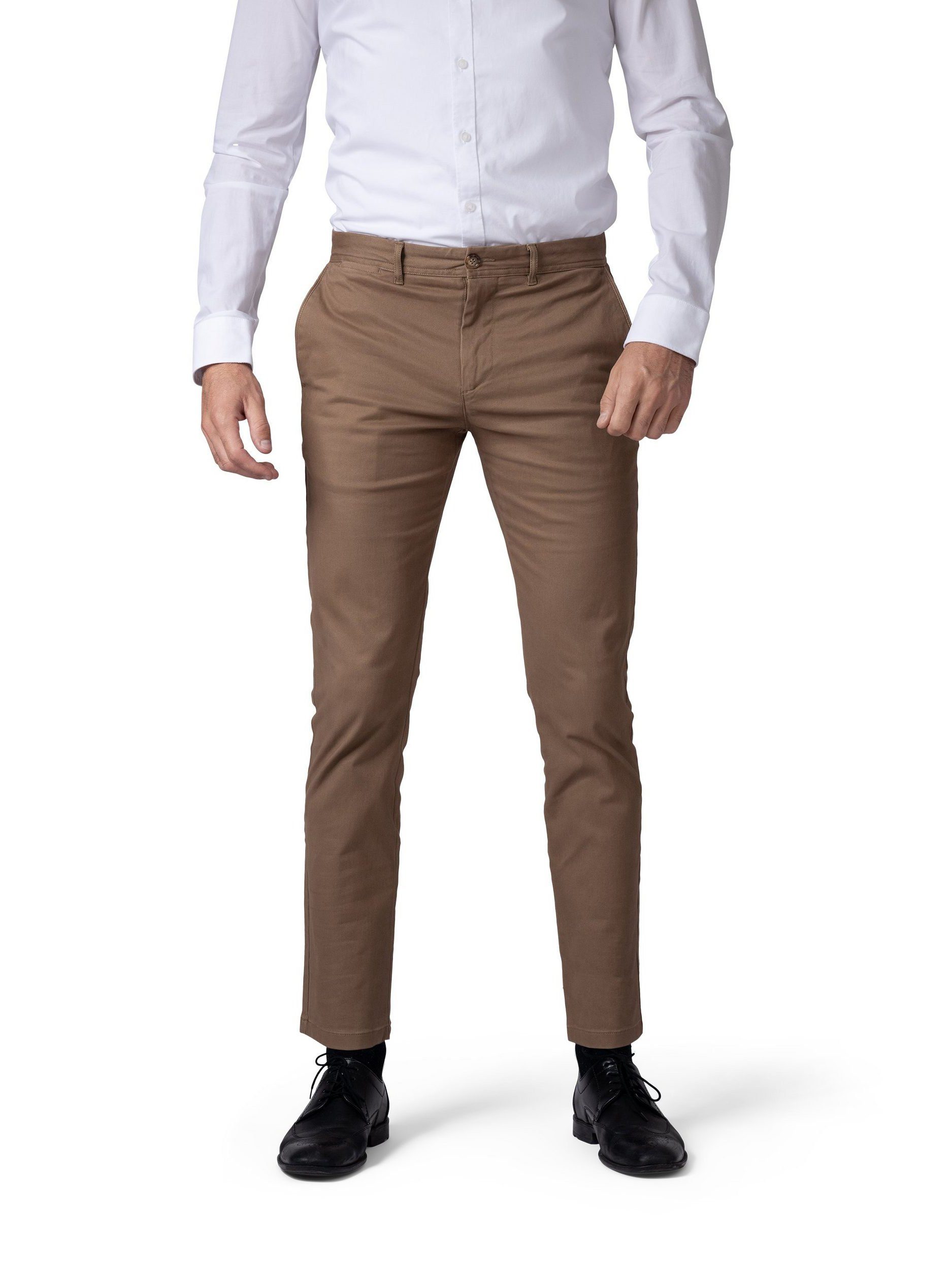 Chinohose Herren Hirschthal mit Camel Chino Herrenhose Stretch Hose Casual Slim-Fit