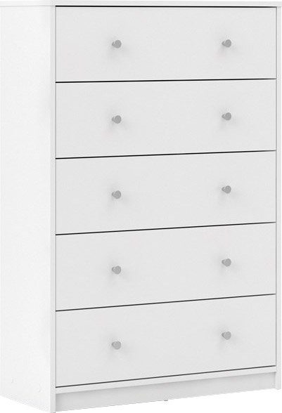 Home affaire Schubkastenkommode, Mit viel Stauraum, graue Knopfgriffe, 72,4 x 108,1 x 29,8 cm weiß | Weiss