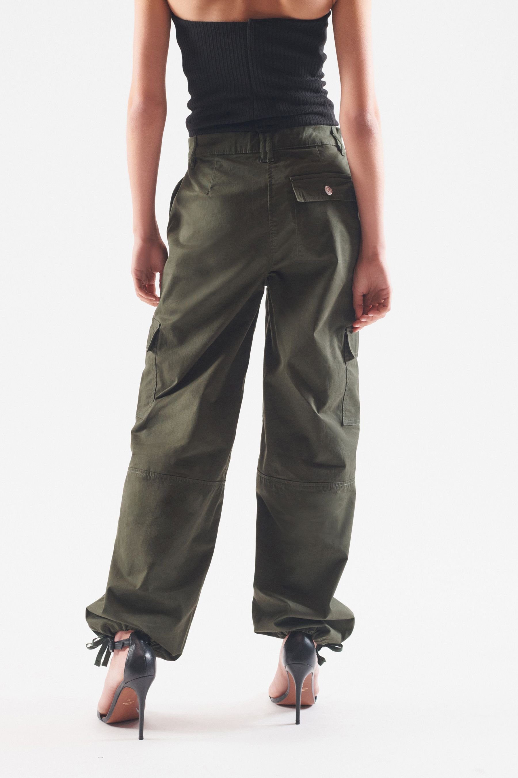 (1-tlg) Cargohose Next Green Khaki Fallschirm Cargohose