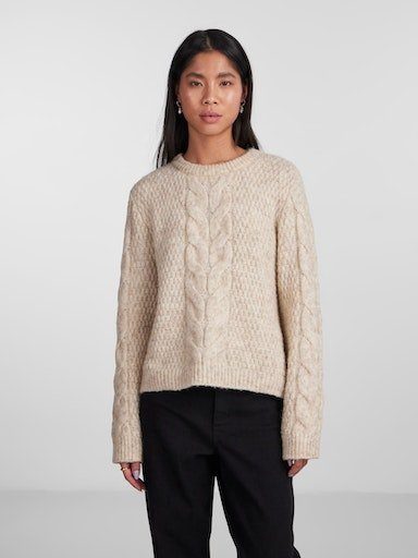 pieces Strickpullover PCNINA LS O-NECK KNIT NOOS BC