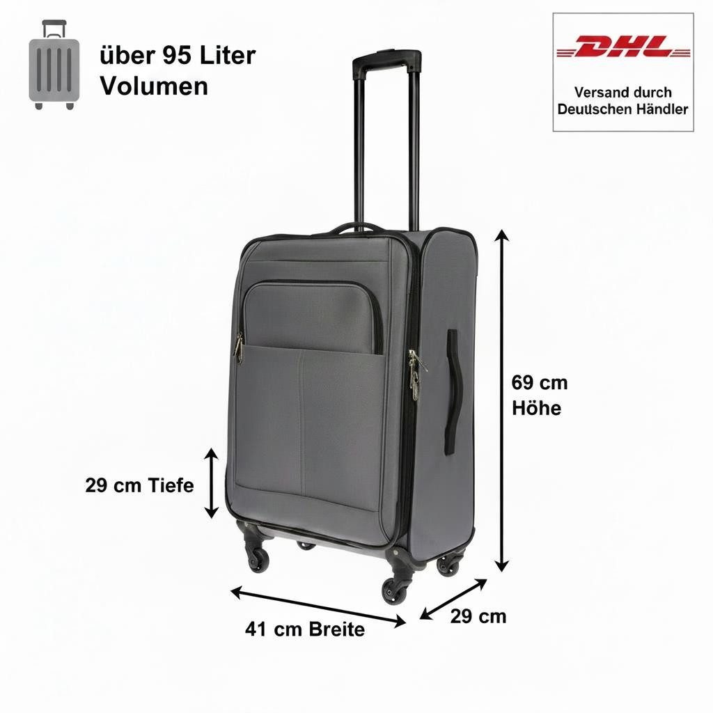 Christian Wippermann Business-Trolley L Großer Koffer für Herren Damen Hartschalenkoffer, 4 Rollen, Reisekoffer