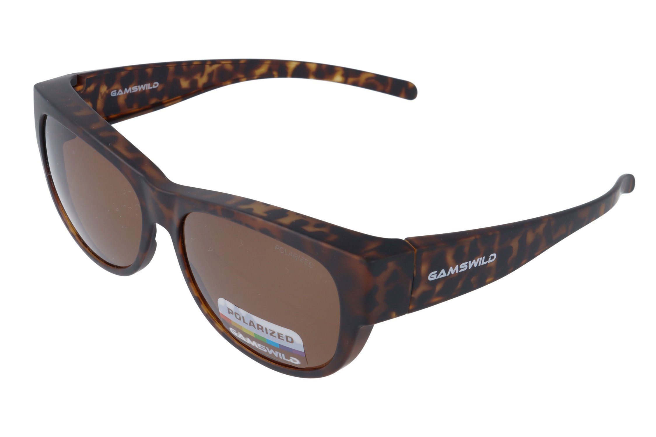 Gamswild Sonnenbrille WS4032 Überbrille Sportbrille Damen Herren, schwarz, braun, grau polarisiert, universelle Passform