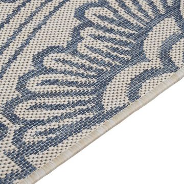 Teppich Outdoor-Flachgewebe 100x200 cm Blaues Muster, furnicato, Rechteckig