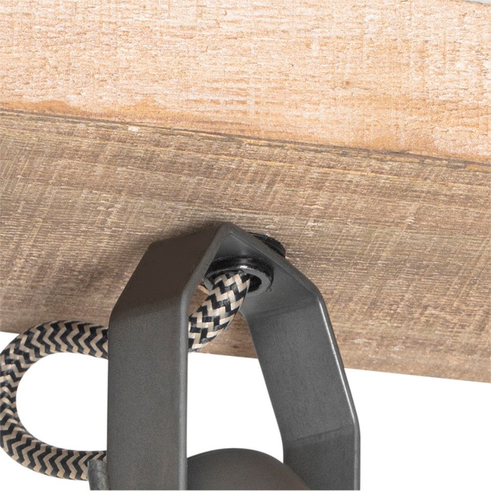 Qazqa LED Aufbaustrahler Jelle, ohne Leuchtmittel, GU10, Schwarz, Landhaus, Holz, 4-flammig