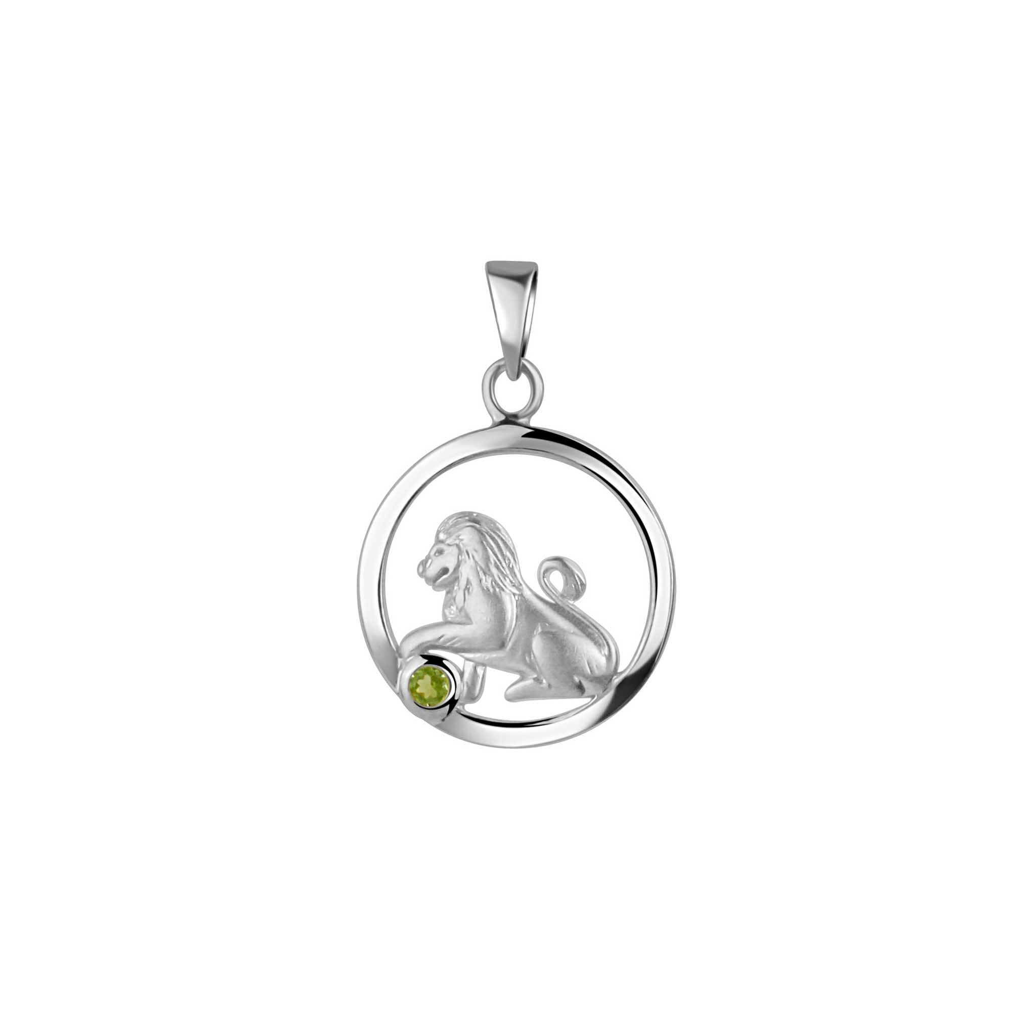 Vivance Kettenanhänger 925/- Sterling Silber rhodiniert Sternzeichen Löwe Monatsstein