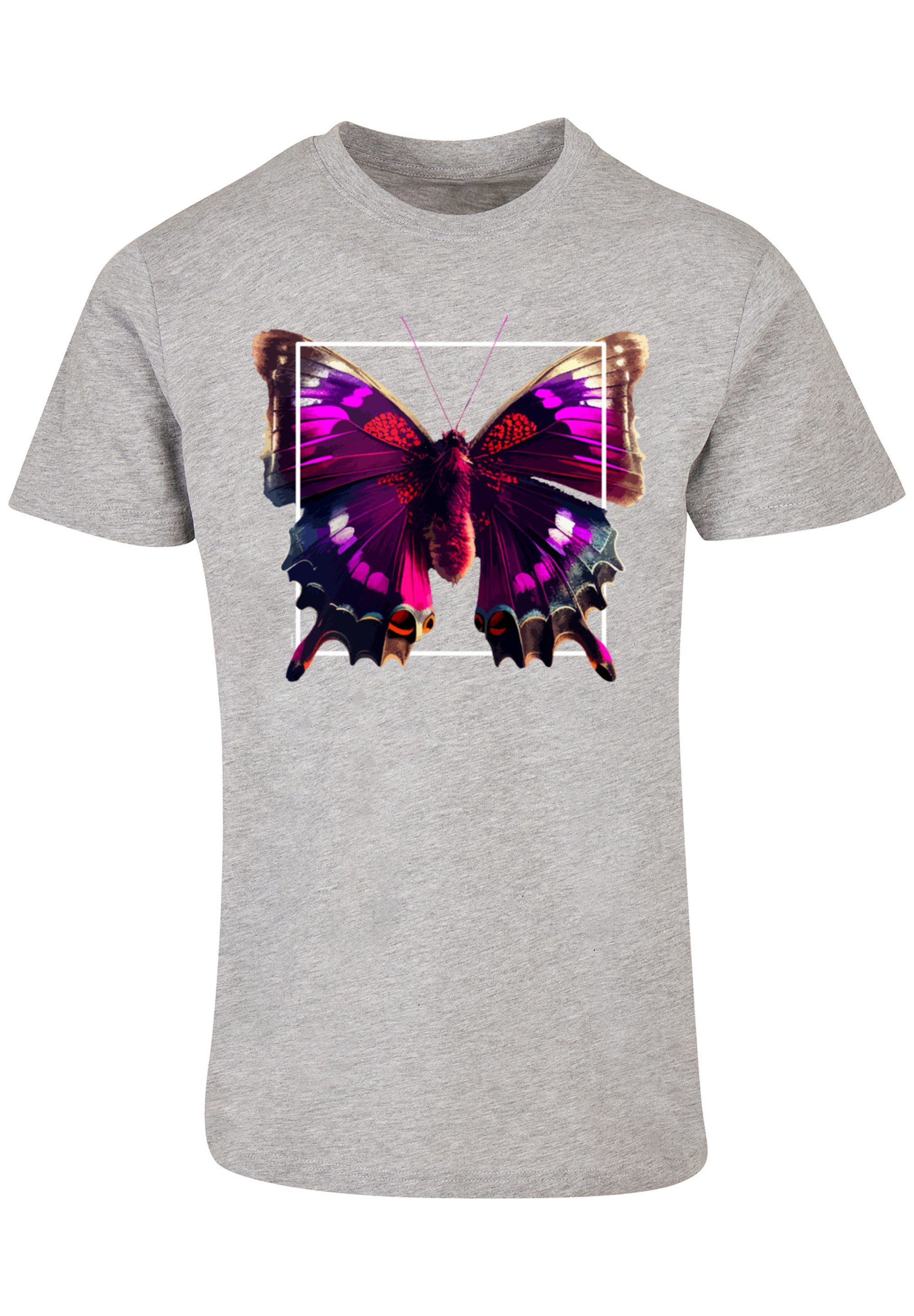 Schmetterling TEE UNISEX Tragekomfort Print, weicher Sehr T-Shirt hohem Pink mit Baumwollstoff F4NT4STIC