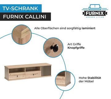 Furnix TV-Schrank CALLINI C-6 Lowboard mit 2 Schubladen und 1 Tür Artisan Eiche B160,8 x H43,5 x T40,6 cm