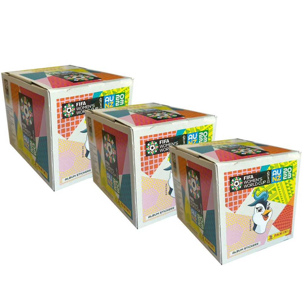 Panini Sammelkarte Panini FIFA Frauen WM 2023 - Sammelsticker - 3 Displays (150 Tüten)