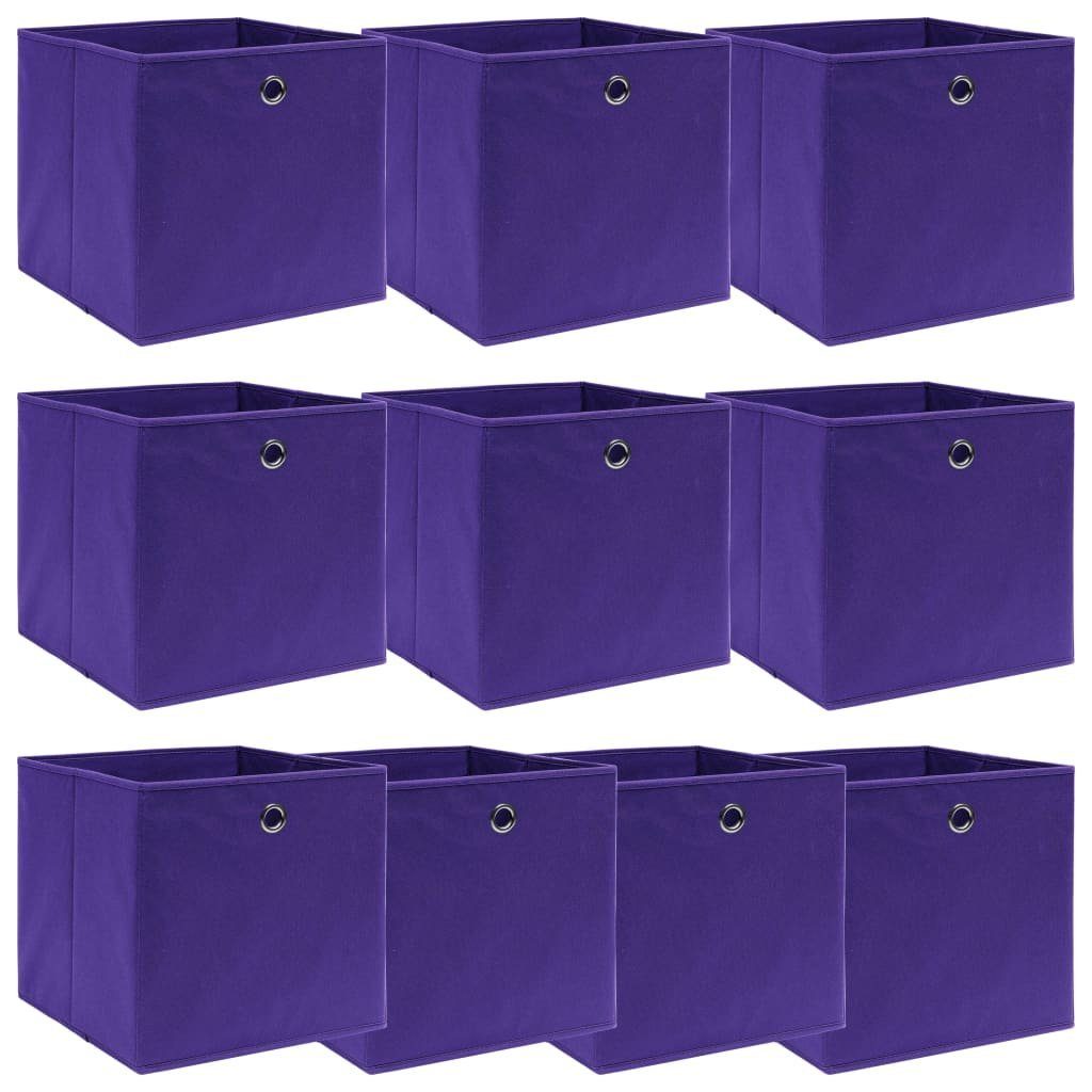 vidaXL Aufbewahrungsbox Aufbewahrungsboxen 10 Stk. Lila 32x32x32 cm Stoff (10 St)