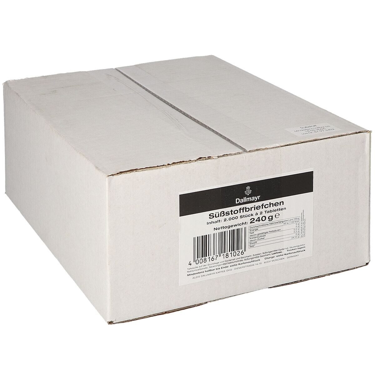 DALLMAYR Süßungsmittel, 2000 Briefchen x 2 Tabletten