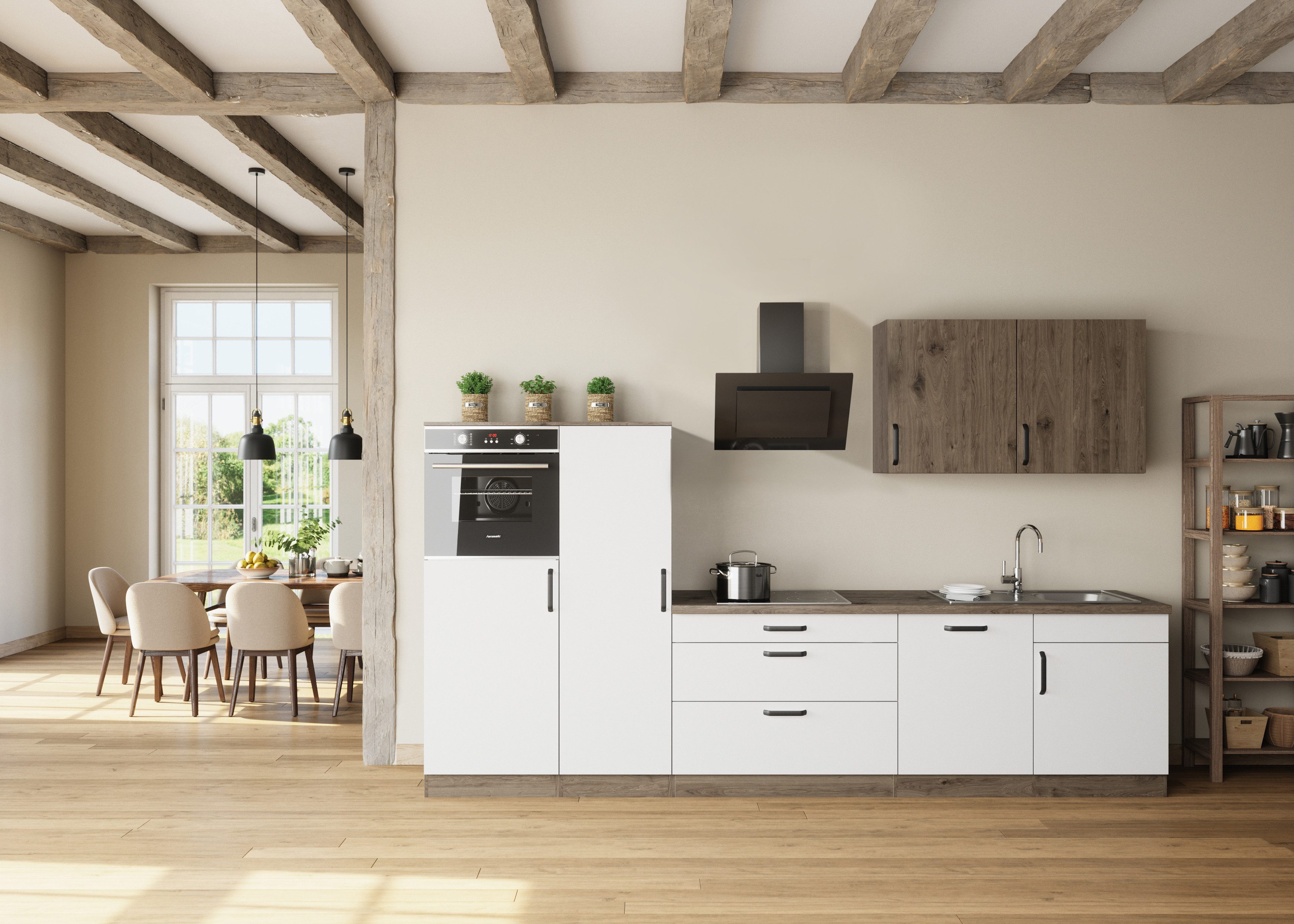 wiho Küchen Küchenzeile Elba, wahlweise mit Hanseatic E-Geräten, Breite 330 günstig online kaufen